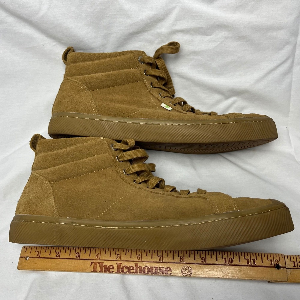 Cariuma Shoes OCA High Top Suede Camel Brown Sneakers Mens 12.5 Sustainable - Picture 3 of 11